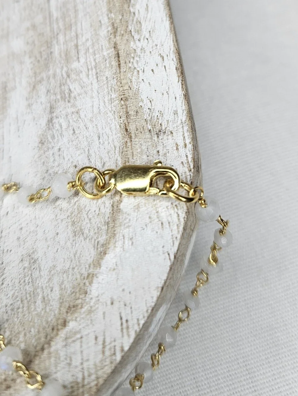 18k Gold Vermeil Moonstone Choker Necklace 16